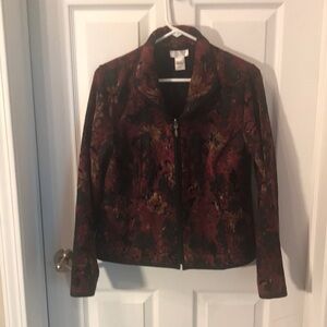 Christopher & Banks ladies size M burgundy and black jacket